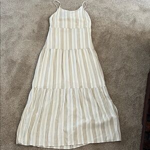 Hem and Thread white and cream maxi dress